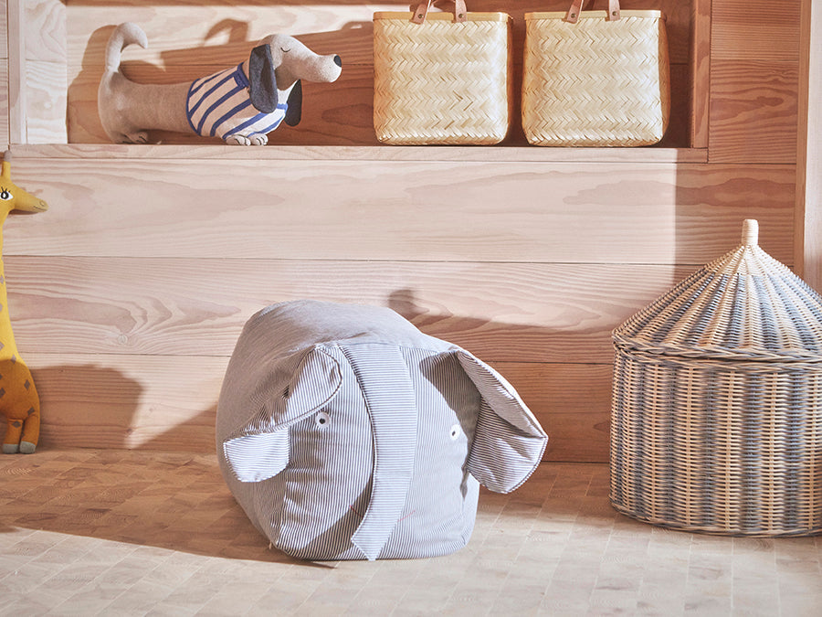OYOY MINI Erik Elephant Beanbag Pouf 601 Blue