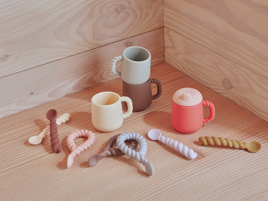 OYOY MINI Mellow Handle Spoon - Pack of 2 Kids Tableware 805 Vanilla / Rose