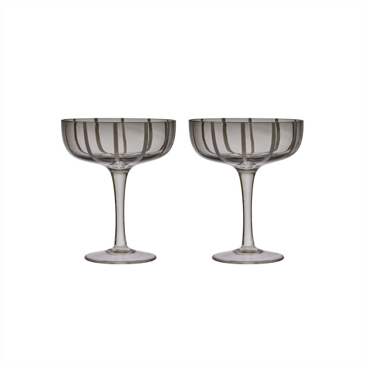 OYOY LIVING Mizu Coupe Glass - 2 pcs/set Dining Ware 203 Grey