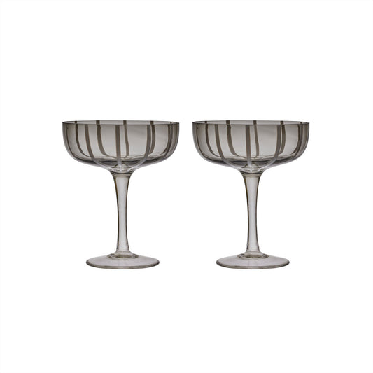 OYOY LIVING Mizu Coupe Glass - 2 pcs/set Dining Ware 203 Grey