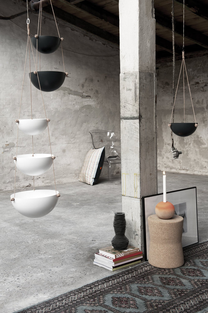 OYOY Living Design - OYOY LIVING Pif Paf Puf Hanging Storage - 2 Bowls Storage 101 White