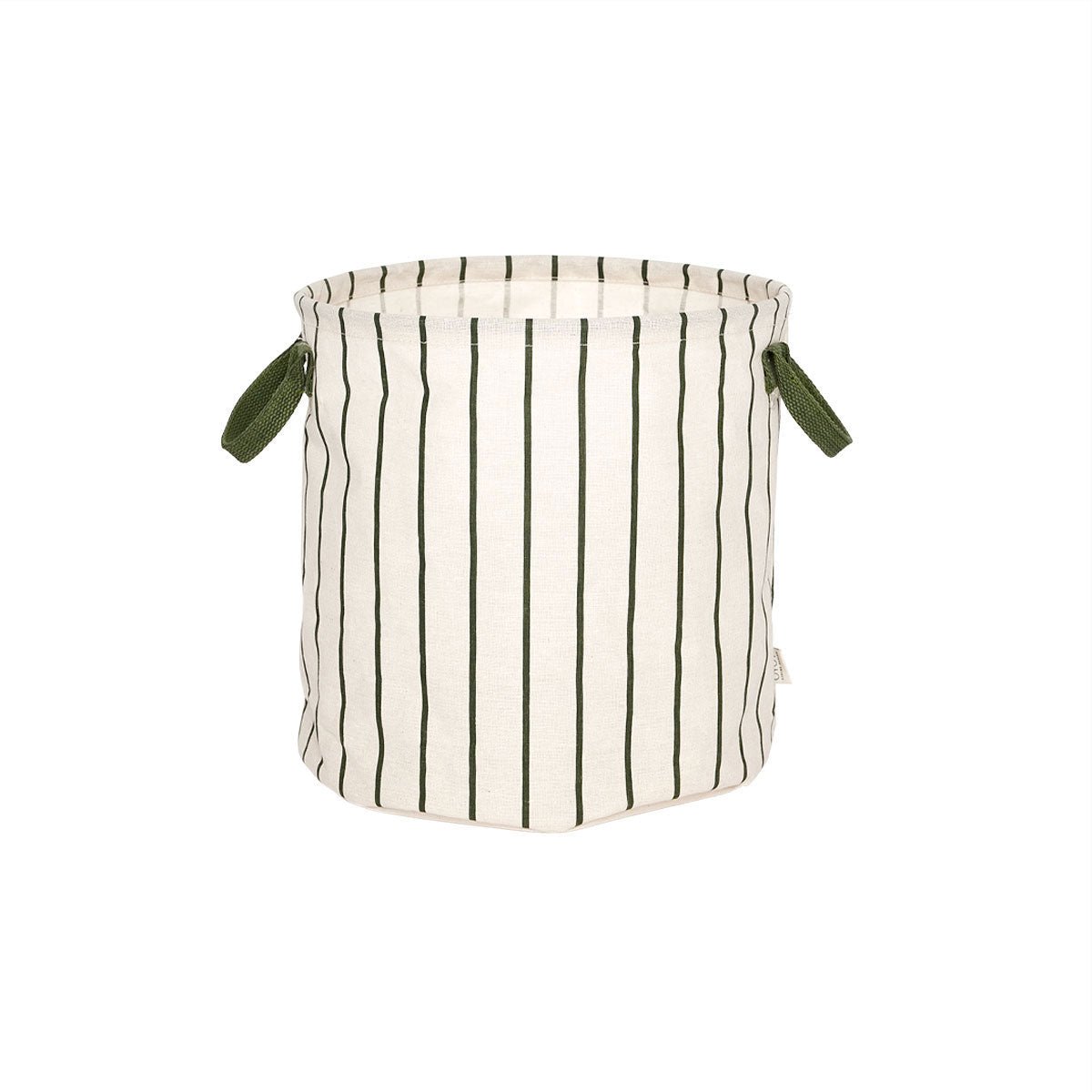 OYOY LIVING Raita Laundry/Storage Basket - Medium Storage 701 Green / Offwhite