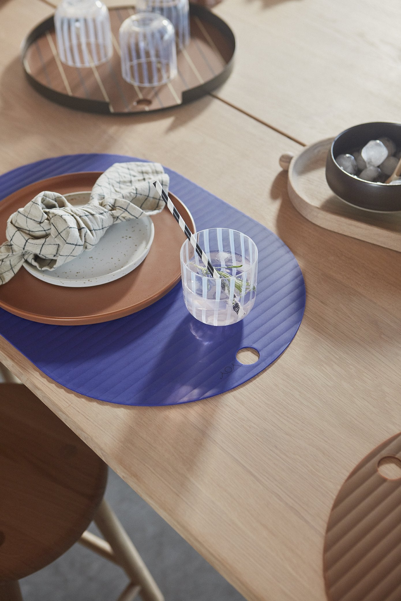 OYOY Living Design - OYOY LIVING Ribbo Placemat - Pack of Placemat 609 Optic Blue