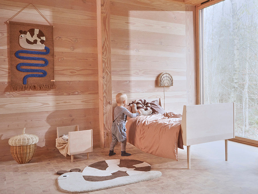 OYOY MINI Sally Snail On The Way Wall Rug Wallhanger 609 Optic Blue