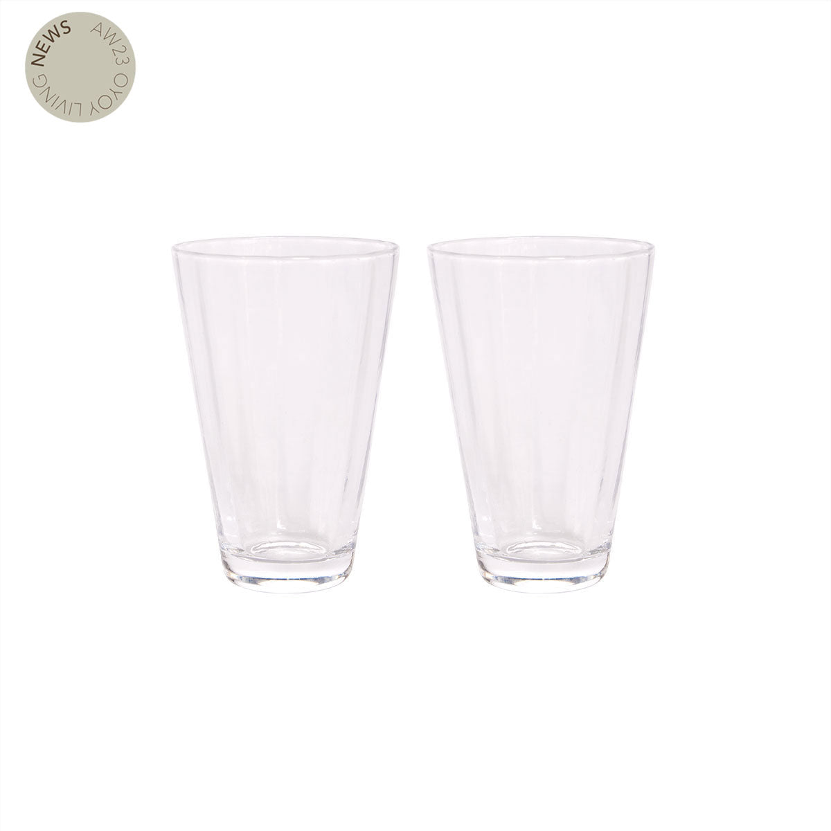 OYOY LIVING Yuka Groove Glass - Pack of 2 Dining Ware 902 Clear
