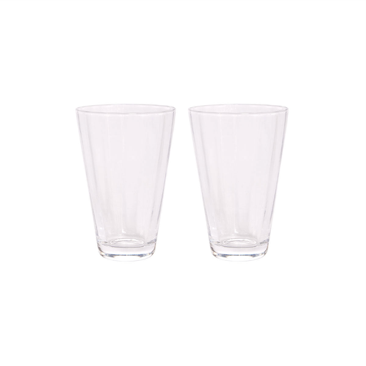 OYOY LIVING Yuka Groove Glass - Pack of 2 Dining Ware 902 Clear