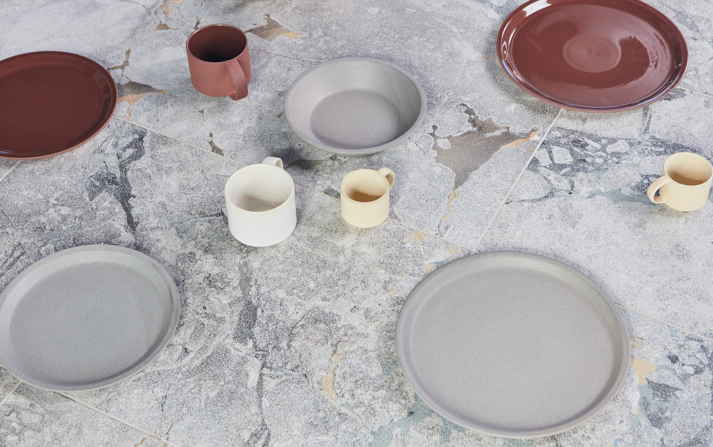 OYOY LIVING Yuka Lunch Plate - Pack of 2 Dining Ware 205 Stone