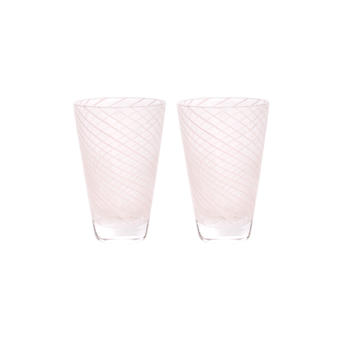 OYOY LIVING Yuka Swirl Glass - Pack of 2 Dining Ware 402 Rose