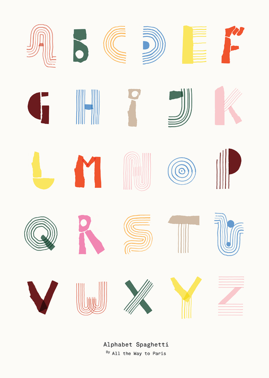 Alphabet Spaghetti - colourful (English)