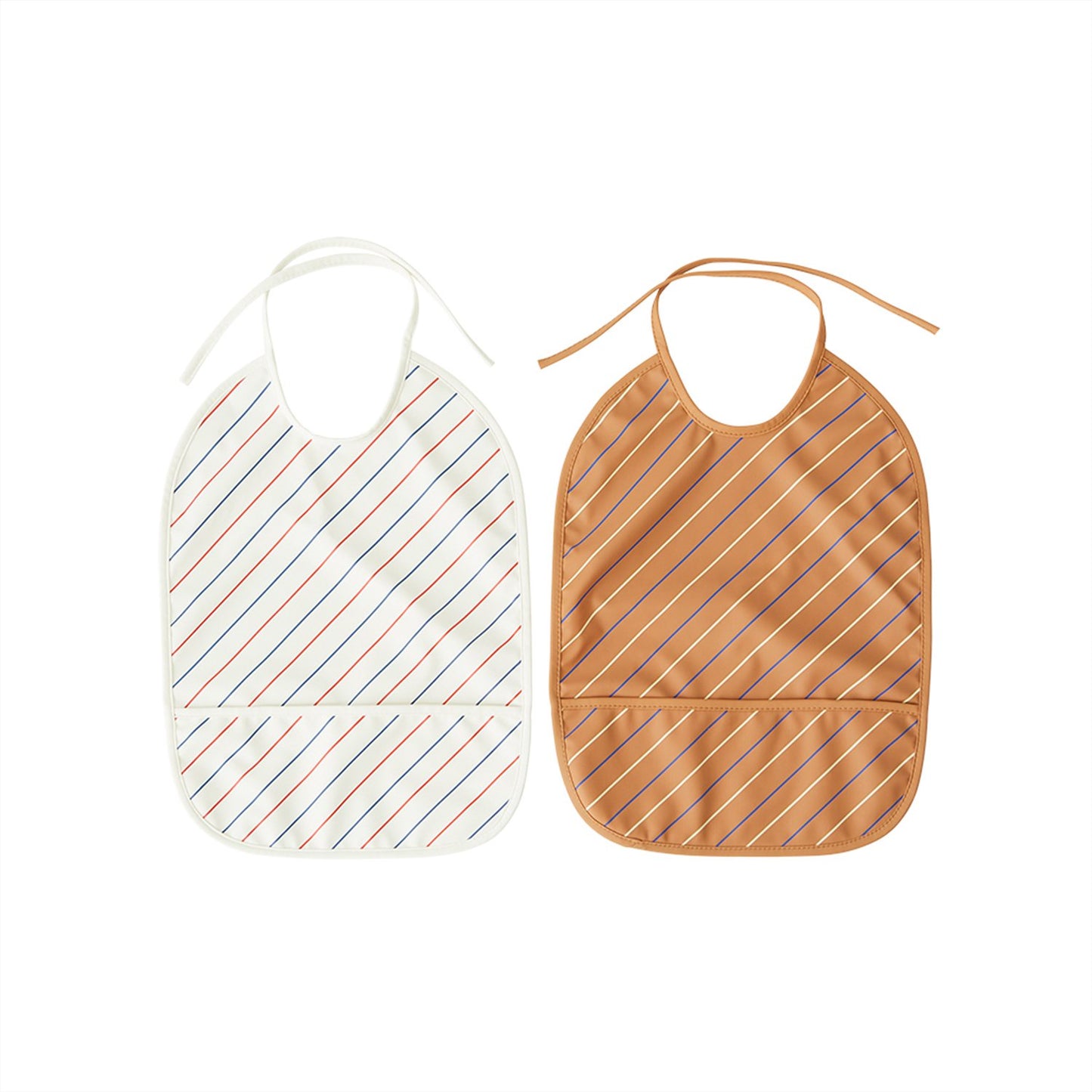 OYOY MINI Bib Striped - Pack of 2 Accessories - Kids 207 Mellow / Caramel