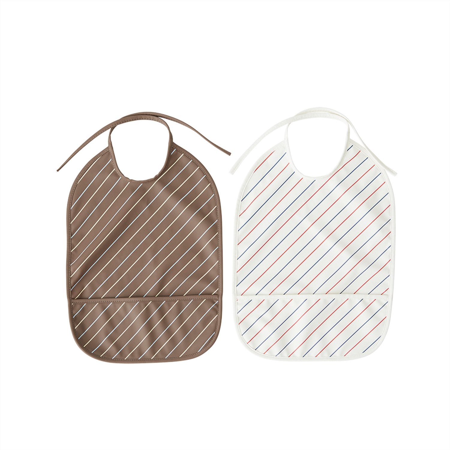 OYOY MINI Bib Striped - Pack of 2 Accessories - Kids 207 Mellow / Choko