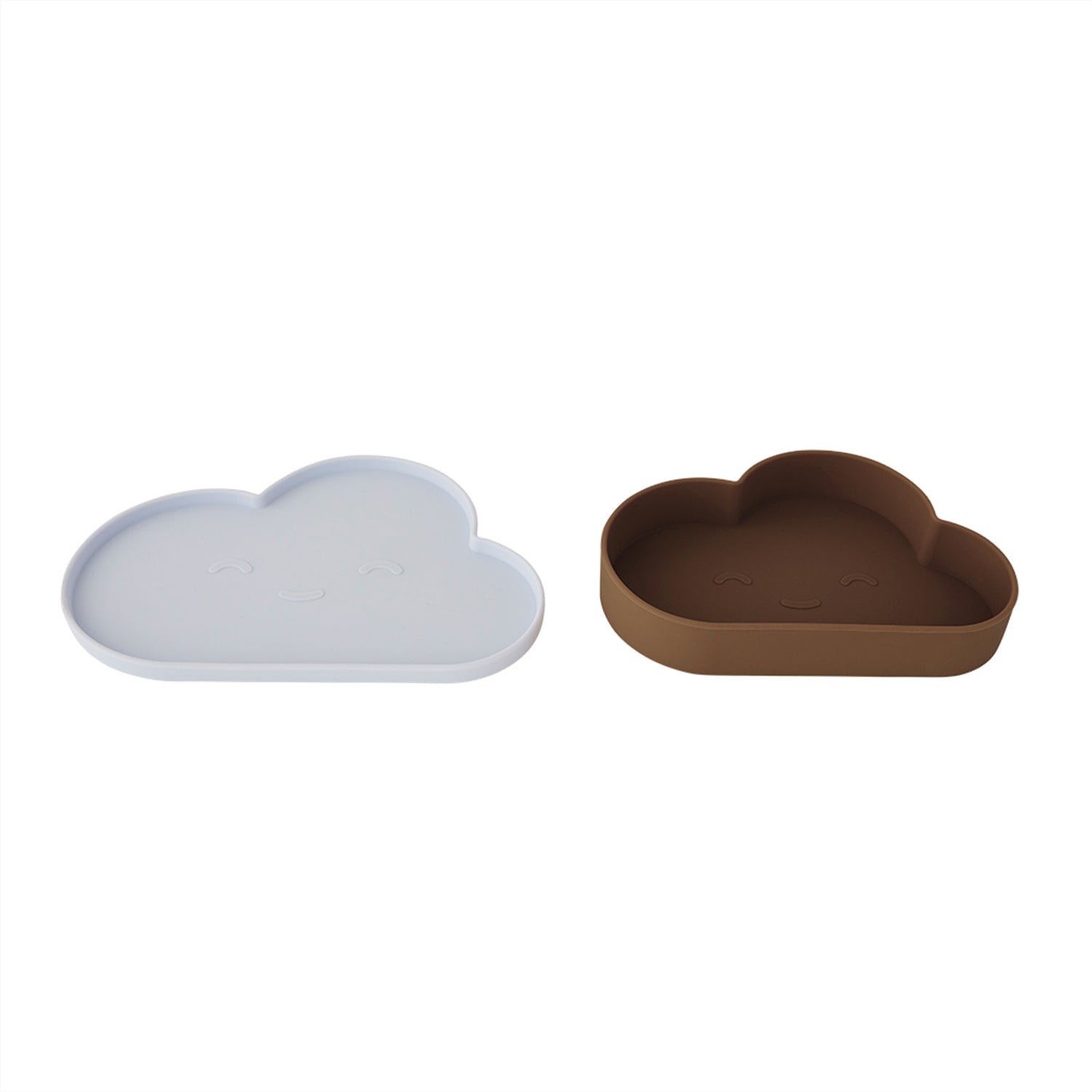 OYOY MINI Chloe Cloud Plate & Bowl Kids Tableware 610 Ice Blue / Choko