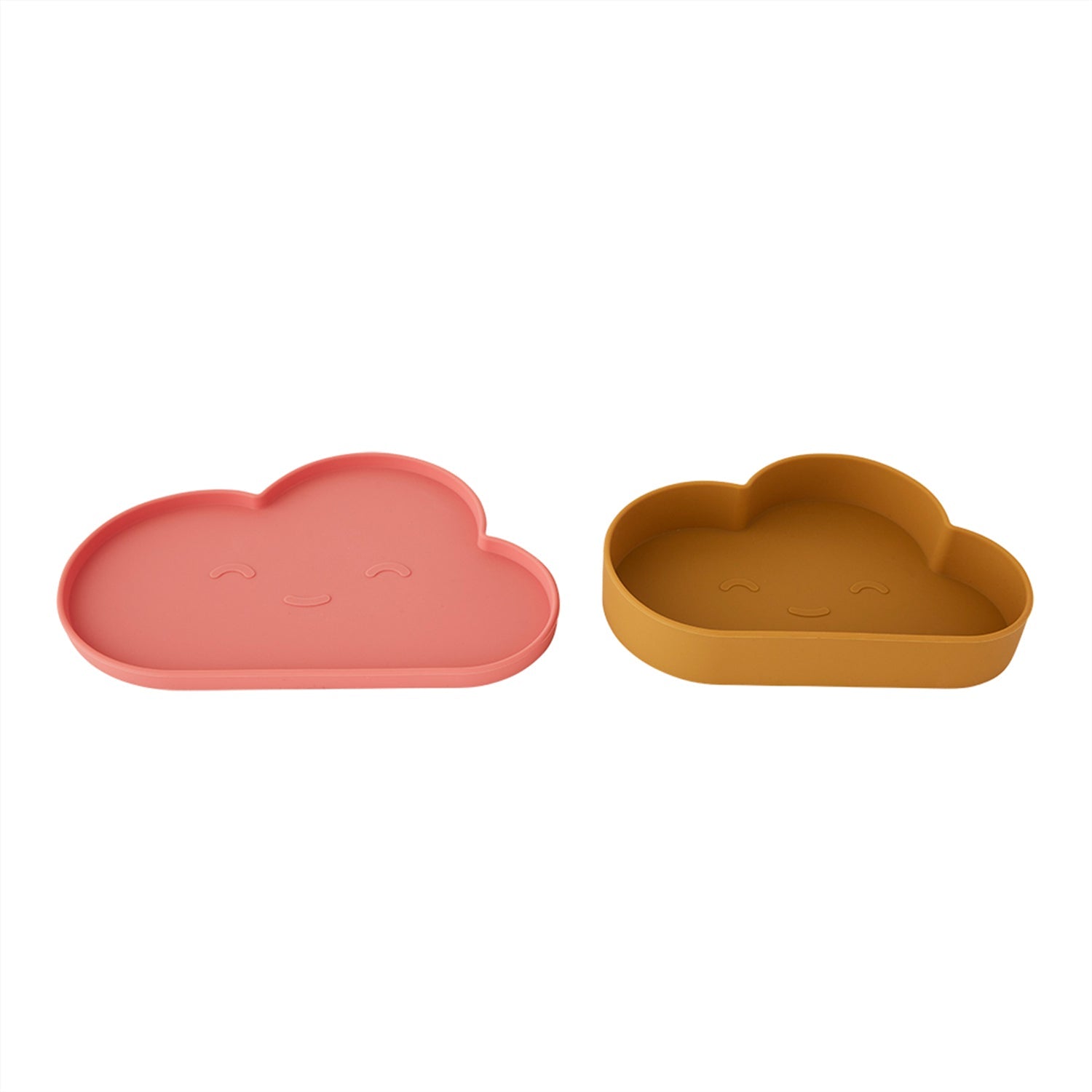 OYOY MINI Chloe Cloud Plate & Bowl Kids Tableware 310 Light Rubber / Coral