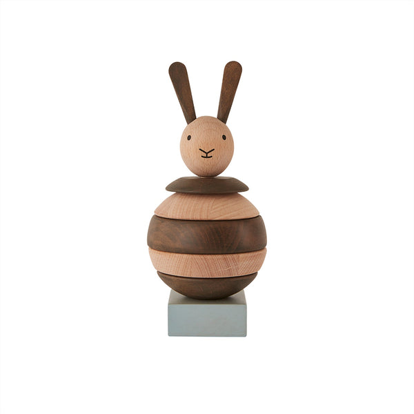 OYOY MINI Wooden Stacking Rabbit Wooden Toy 901 Nature / Dark