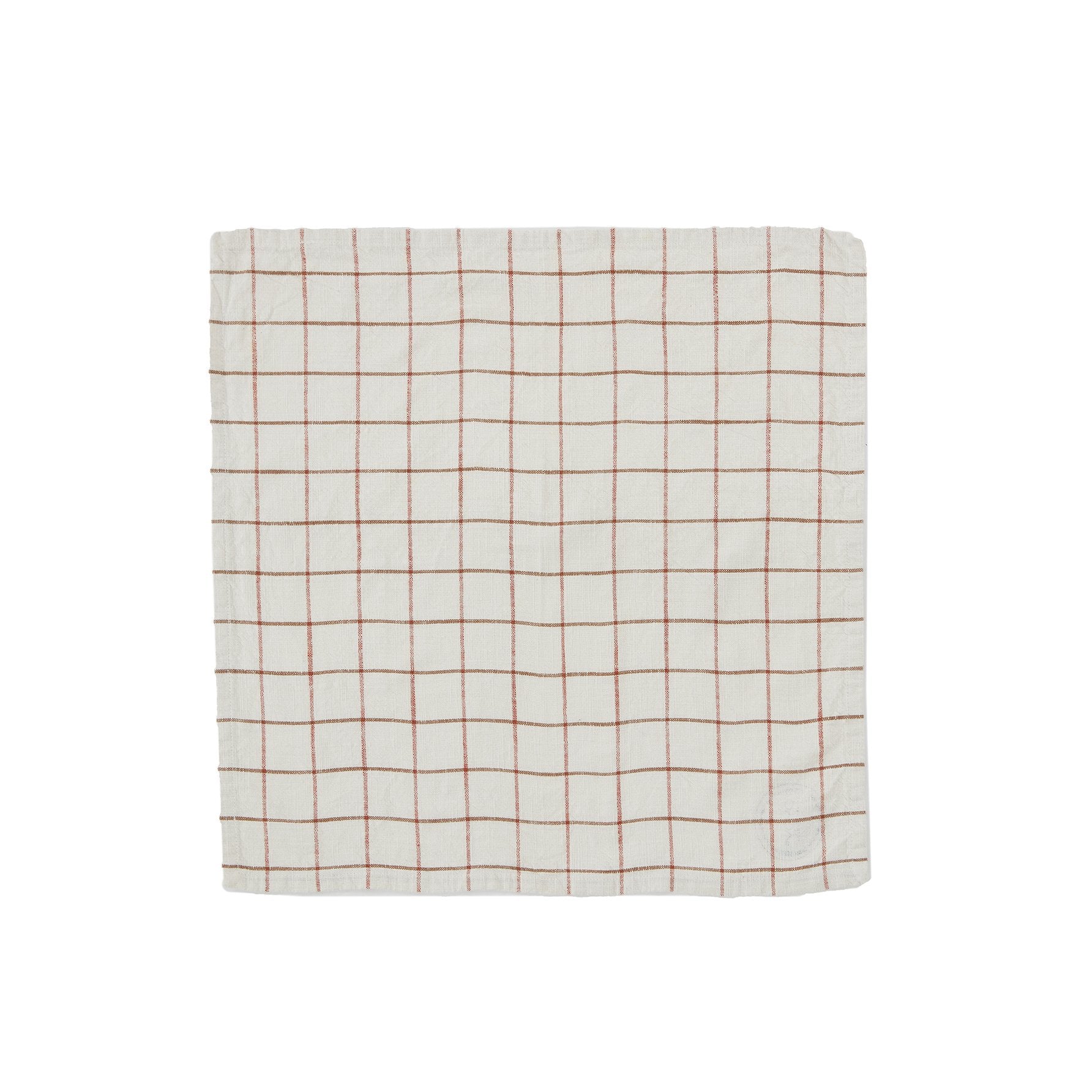 OYOY Living Design - OYOY LIVING Grid Slub Napkin - Pack of 2 Napkin 102 Offwhite / Red