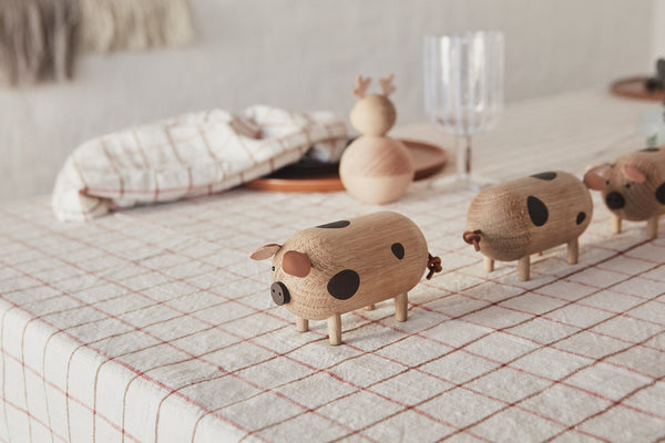OYOY LIVING Bubba Pig Wooden Animal 901 Nature