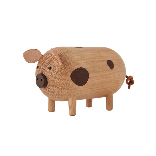 OYOY LIVING Bubba Pig Wooden Animal 901 Nature