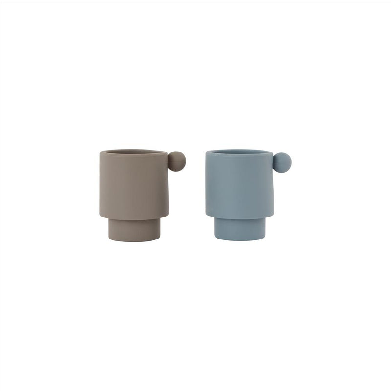 OYOY Living Design - OYOY MINI Tiny Inka Cup - Set of 2 Dining Ware 608 Dusty Blue / Clay