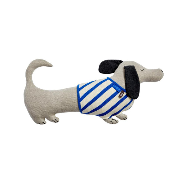 OYOY Living Design - OYOY MINI Slinkii Dog Cushion Soft Toys 103 Beige / Dark Blue