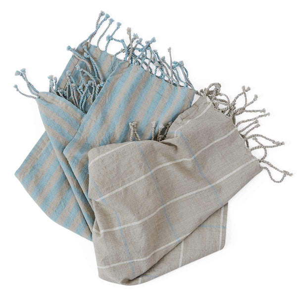 OYOY LIVING Gobi Tea Towel - Pack of 2 Tea Towel 605 Tourmaline / Grey