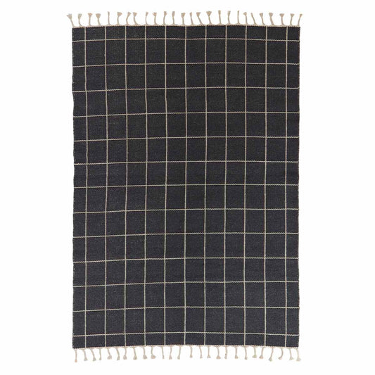 OYOY LIVING Grid Rug Rug 102 Offwhite / Anthracite