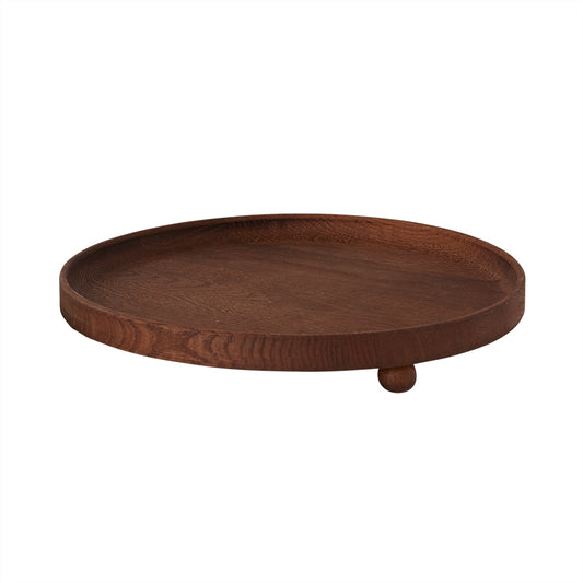 OYOY LIVING Inka Wood Tray Round - Large Tray 910 Dark