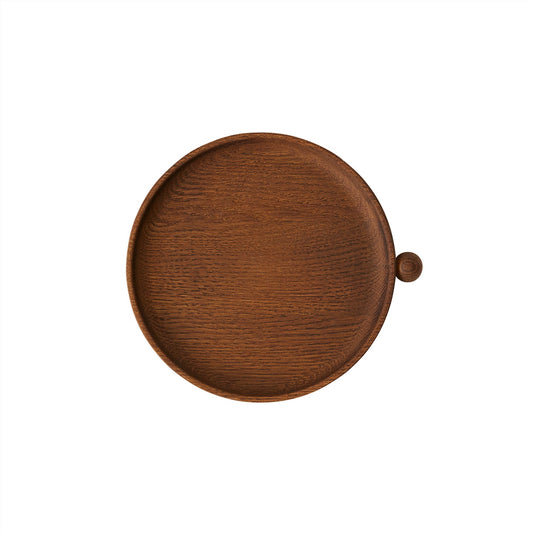 OYOY LIVING Inka Wood Tray Round - Small Tray 910 Dark