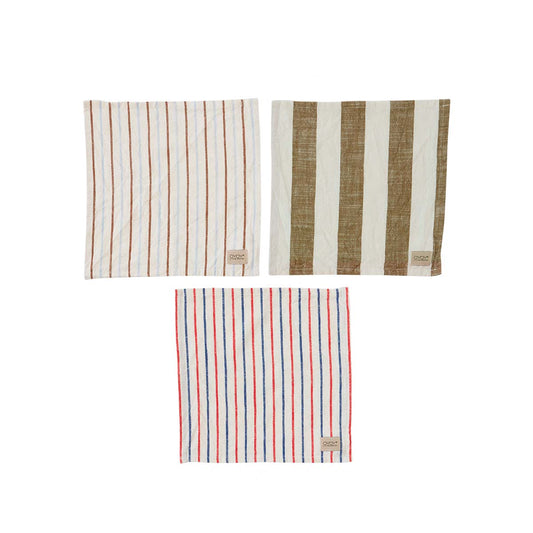 OYOY LIVING Kurin Dish Cloth - Pack of 3 Dish Cloth & Mini Towel 706 Olive / Offwhite