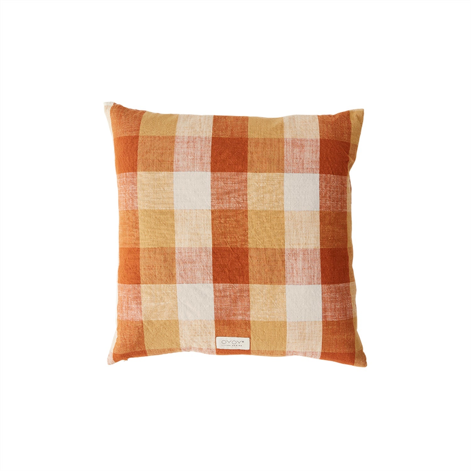 OYOY LIVING Kyoto Checker Cushion Cushion 405 Dark Sienna