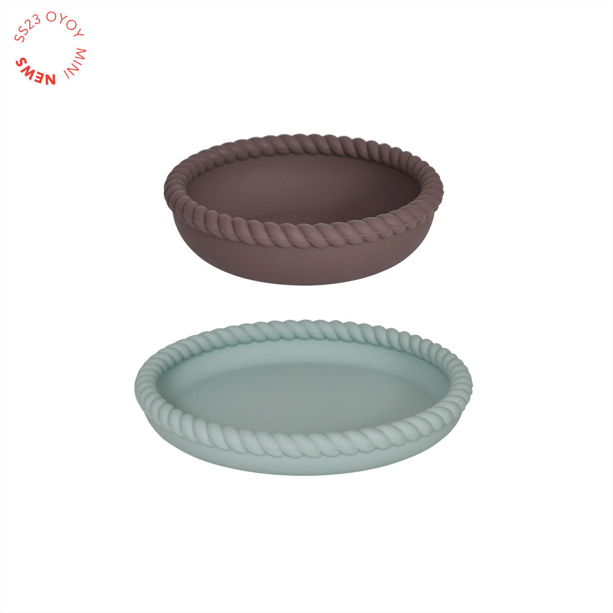 OYOY MINI Mellow Plate & Bowl Dining Ware 705 Pale Mint / Choko