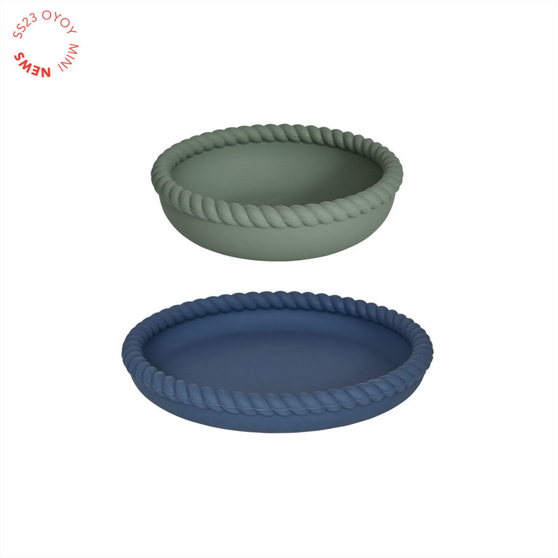 OYOY MINI Mellow Plate & Bowl Dining Ware 601 Blue / Olive