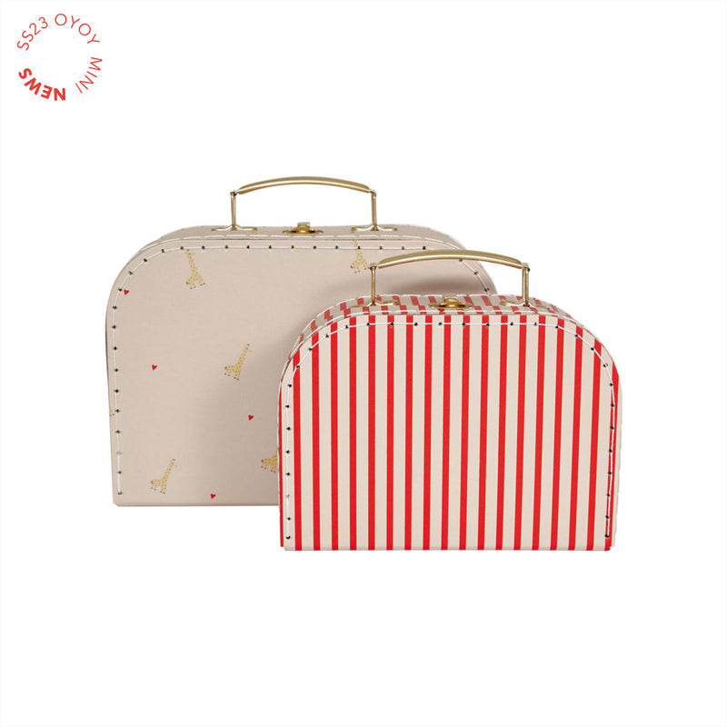 OYOY MINI Mini Suitcase Giraffe & Stripe - Set of 2 Storage