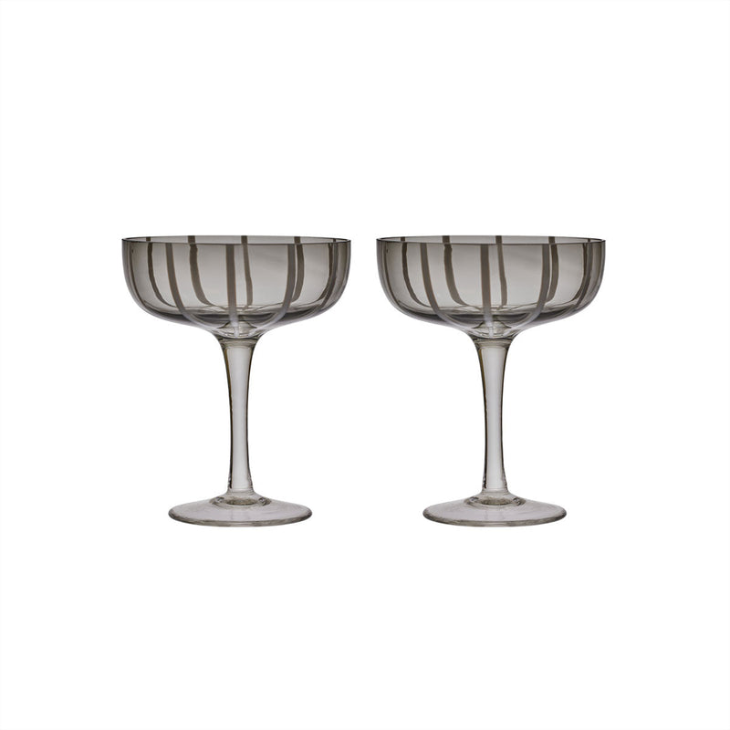 OYOY LIVING Mizu Coupe Glass - 2 pcs/set Dining Ware 203 Grey