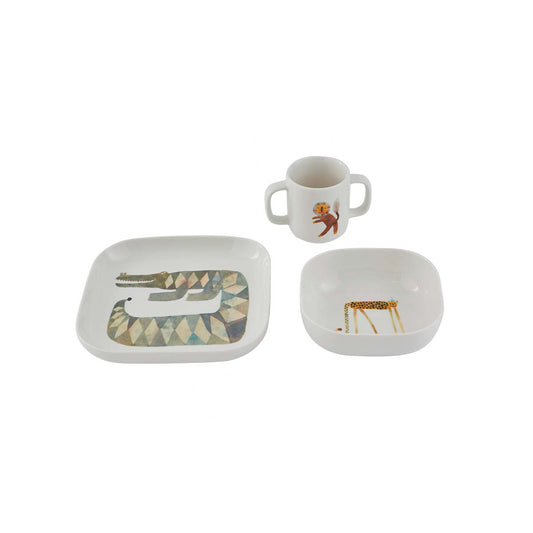 OYOY MINI Moira Tableware Set Crocodile Gustav Kids Tableware 102 Offwhite