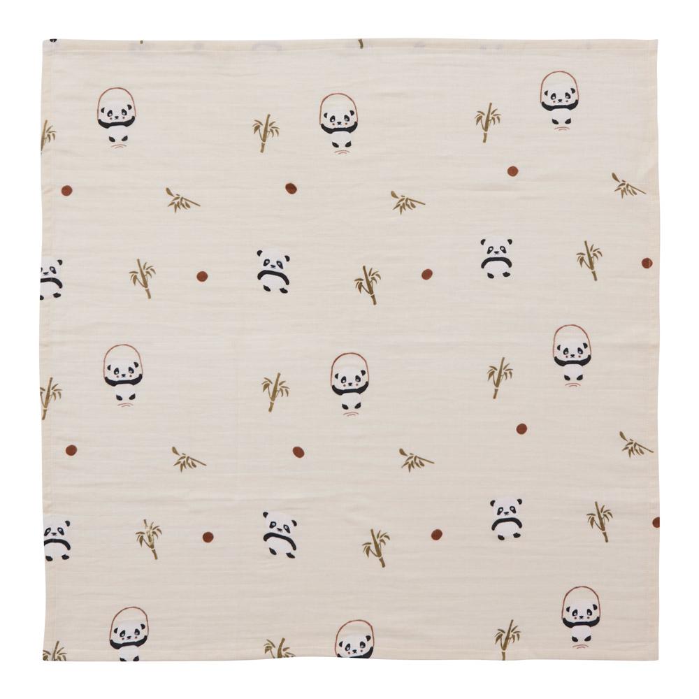 OYOY Living Design - OYOY MINI Muslin Square - Panda - 3 Pcs/Pack Muslin 805 Vanilla