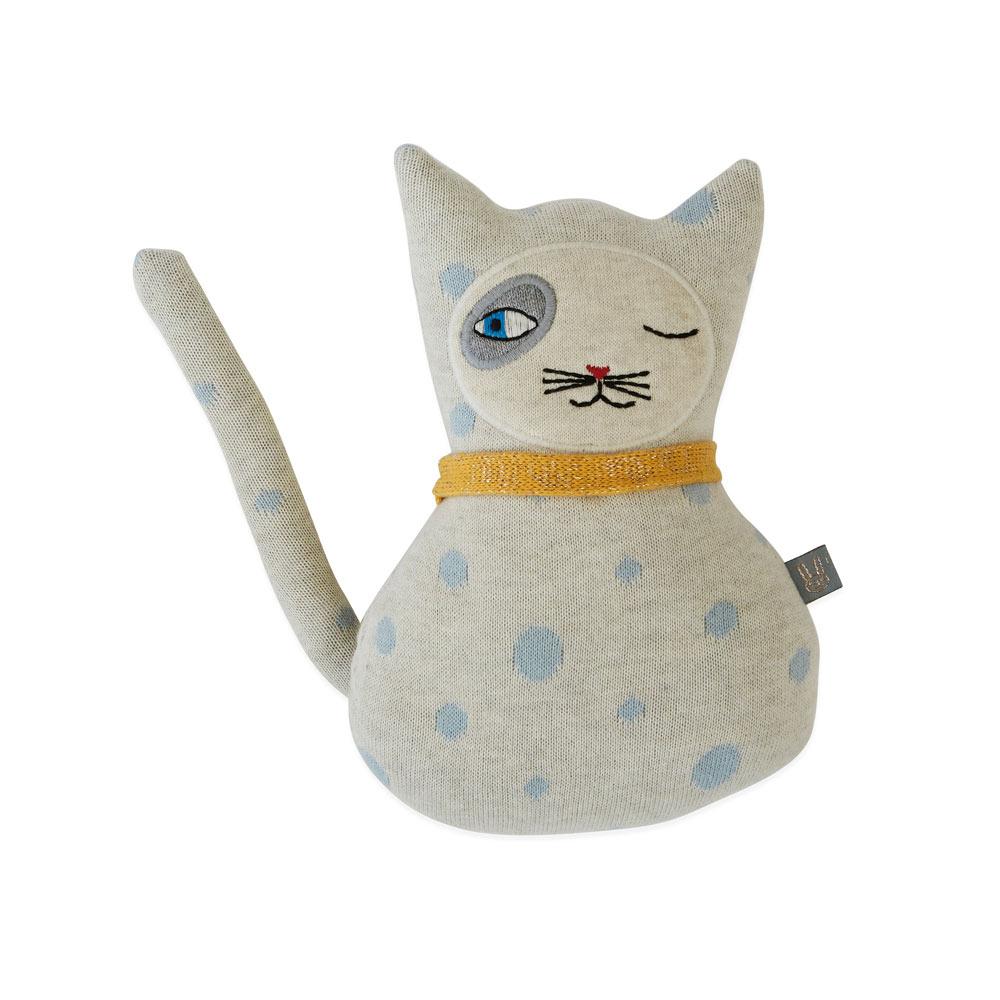 OYOY Living Design - OYOY MINI Darling Cushion - Baby Benny Cat Soft Toys 102 Offwhite / Pale Blue