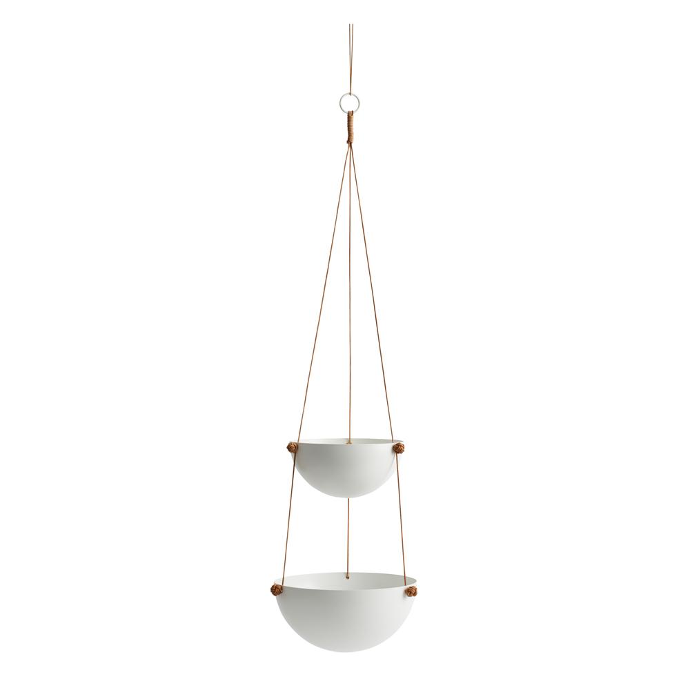 OYOY Living Design - OYOY LIVING Pif Paf Puf Hanging Storage - 2 Bowls Storage 101 White