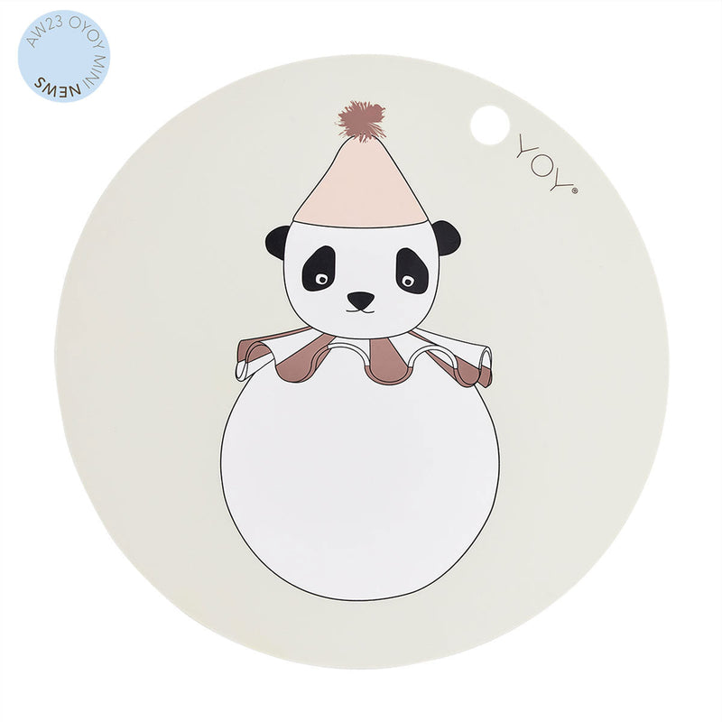 OYOY MINI Placemat Panda Pompom Placemat 102 Offwhite