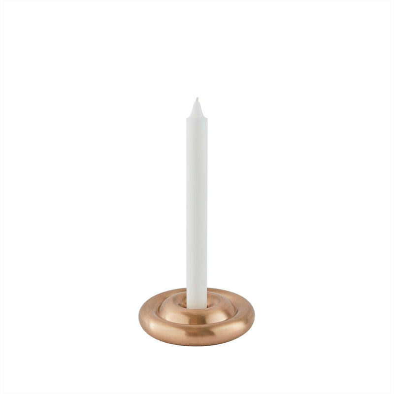 OYOY LIVING Savi Solid Brass Candleholder - Low Candleholder 301 Brushed Brass