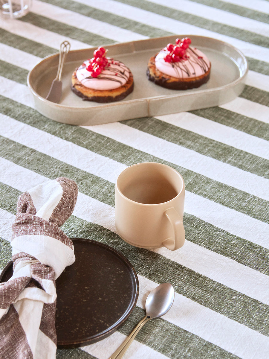 OYOY LIVING Striped Tablecloth - 200x140 cm Tablecloth 309 Choko