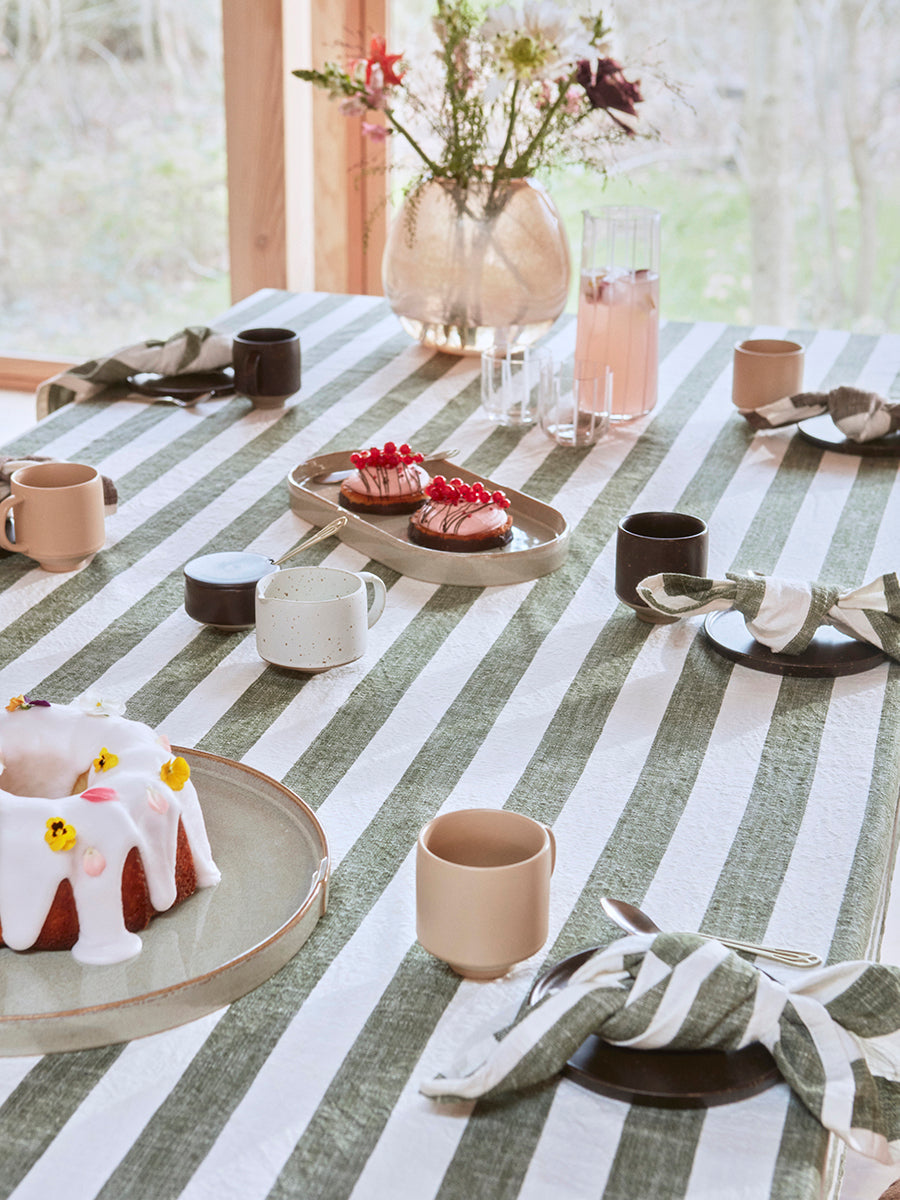 OYOY LIVING Striped Tablecloth - 200x140 cm Tablecloth 309 Choko