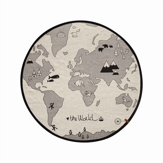 OYOY MINI The World Rug Rug 102 Offwhite / Black