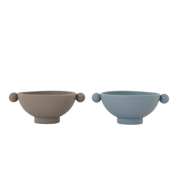 OYOY MINI Tiny Inka Bowl - Set of 2 Dining Ware 608 Dusty Blue / Clay