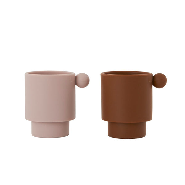 OYOY MINI Tiny Inka Cup - Set of 2 Dining Ware 307 Caramel / Rose