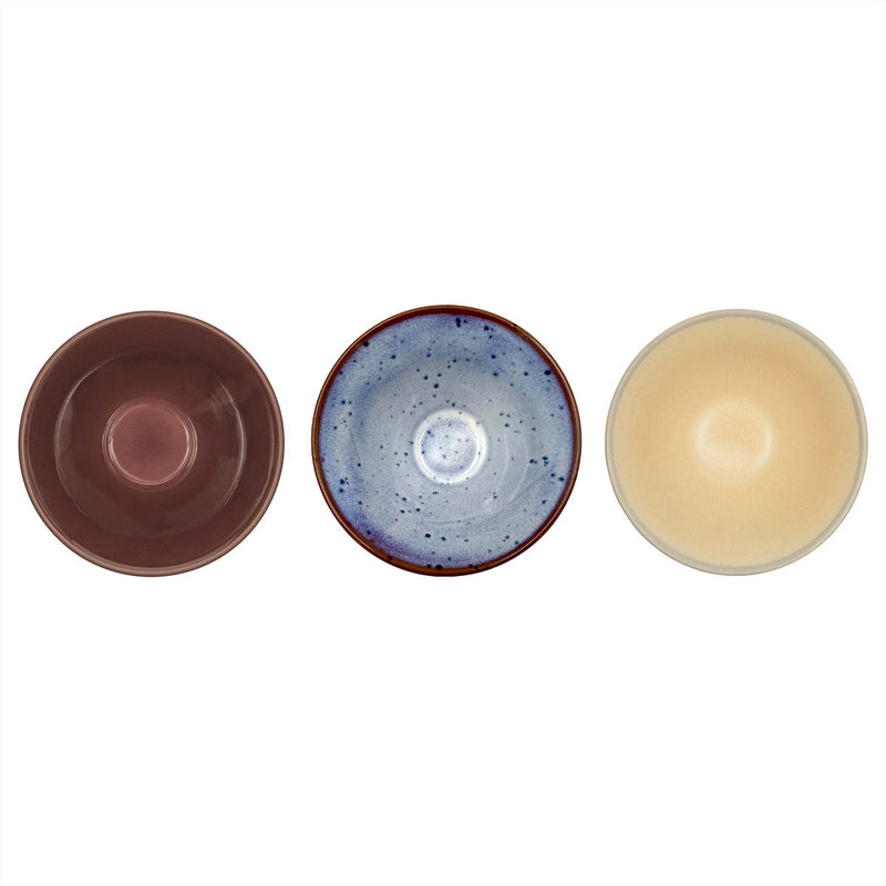 OYOY LIVING Yuka Bowl - Pack of 3 Dining Ware 911 Dark Terracotta / Butter / Reactive Space