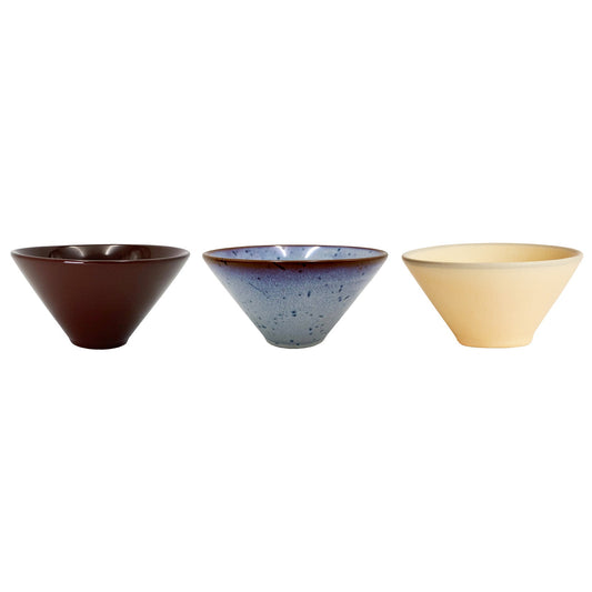 OYOY LIVING Yuka Bowl - Pack of 3 Dining Ware 911 Dark Terracotta / Butter / Reactive Space