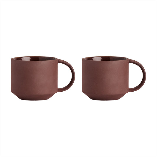 OYOY LIVING Yuka Cup - Pack of 2 Dining Ware 911 Dark Terracotta