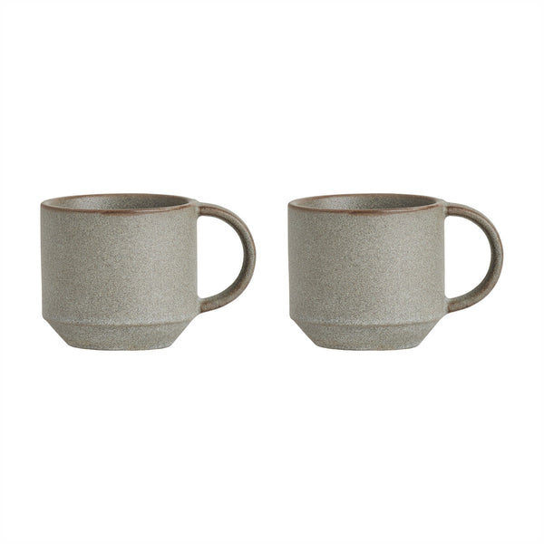 OYOY LIVING Yuka Cup - Pack of 2 Dining Ware 205 Stone