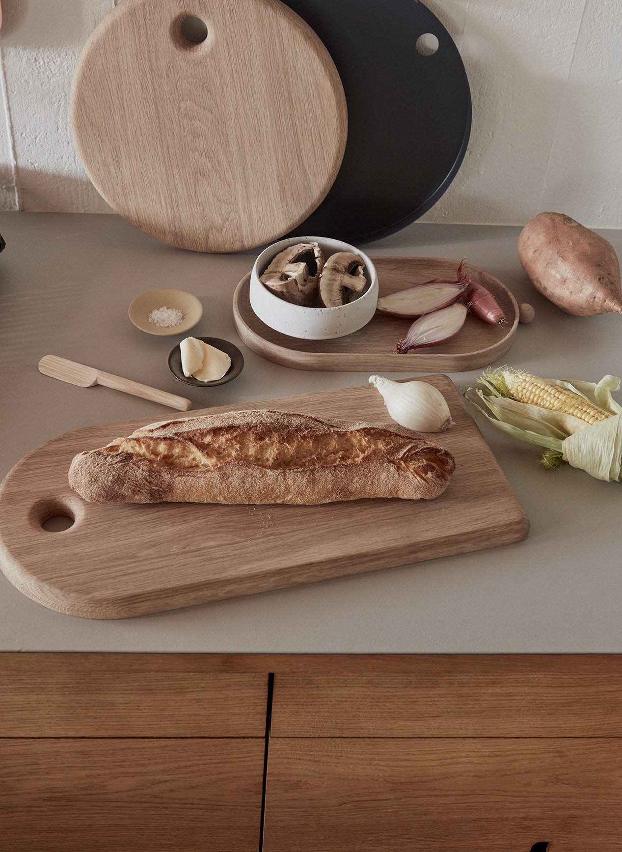 OYOY Living Design - OYOY LIVING Yumi Cutting Board, Round Kitchen accessories 901 Nature